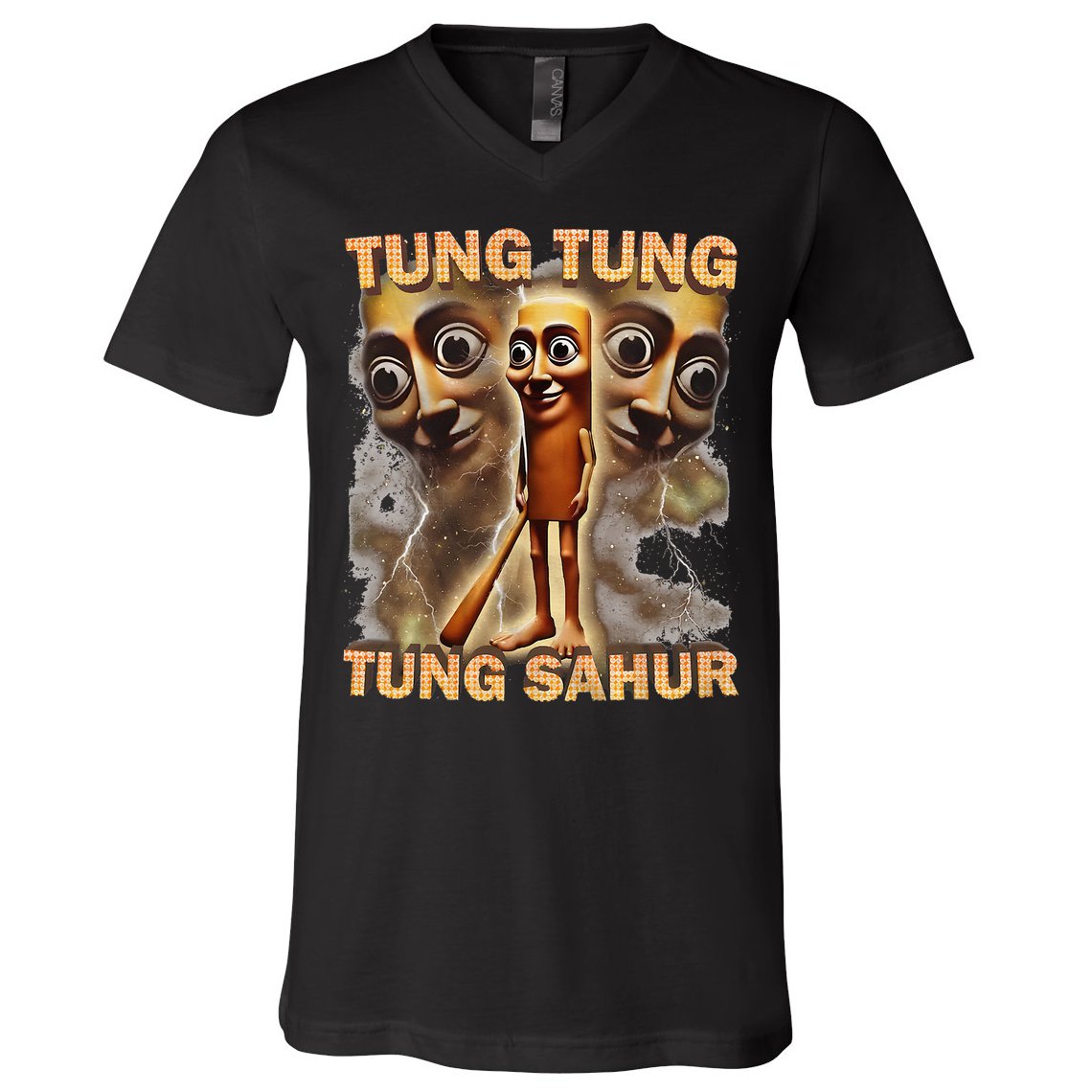 Tung Tung Tung Sahur Funny Meme Brainrot Humor Gen Z V-Neck T-Shirt