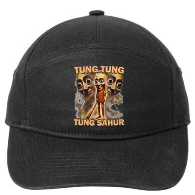 Tung Tung Tung Sahur Funny Meme Brainrot Humor Gen Z 7-Panel Snapback Hat
