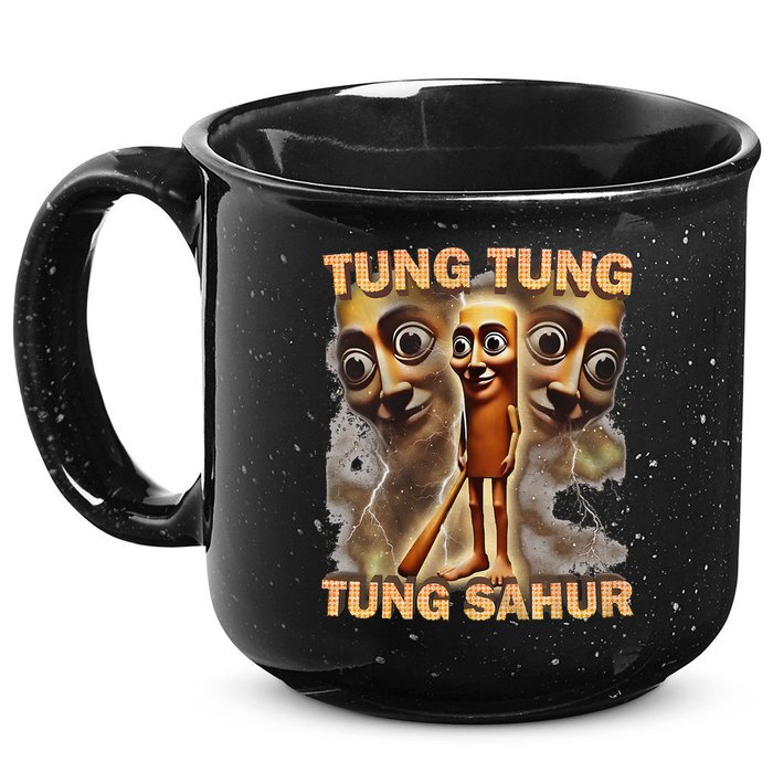 Tung Tung Tung Sahur Funny Meme Brainrot Humor Gen Z 15oz Campfire Ceramic Mug