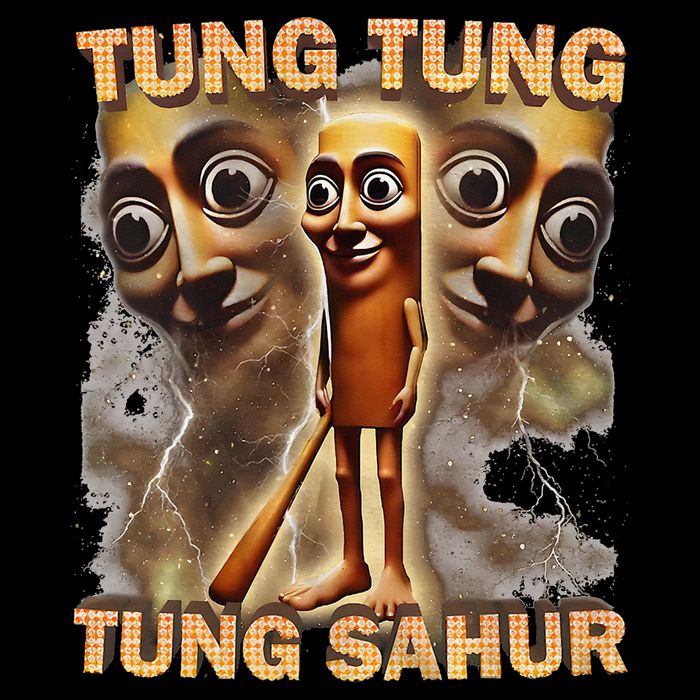Tung Tung Tung Sahur Funny Meme Brainrot Humor Gen Z Drawstring Bag