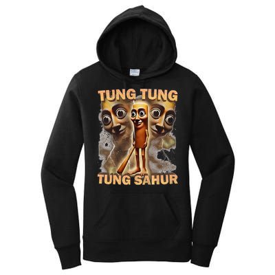Tung Tung Tung Sahur Funny Meme Brainrot Humor Gen Z Women's Pullover Hoodie