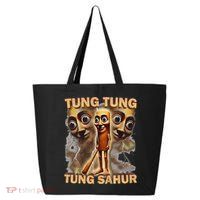 Tung Tung Tung Sahur Funny Meme Brainrot Humor Gen Z 25L Jumbo Tote