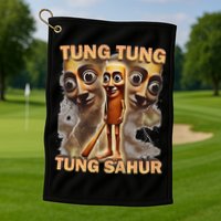 Tung Tung Tung Sahur Funny Meme Brainrot Humor Gen Z Golf Towel