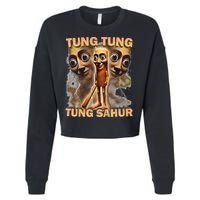 Tung Tung Tung Sahur Funny Meme Brainrot Humor Gen Z Cropped Pullover Crew