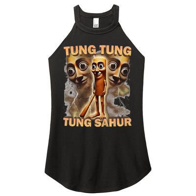 Tung Tung Tung Sahur Funny Meme Brainrot Humor Gen Z Women's Perfect Tri Rocker Tank