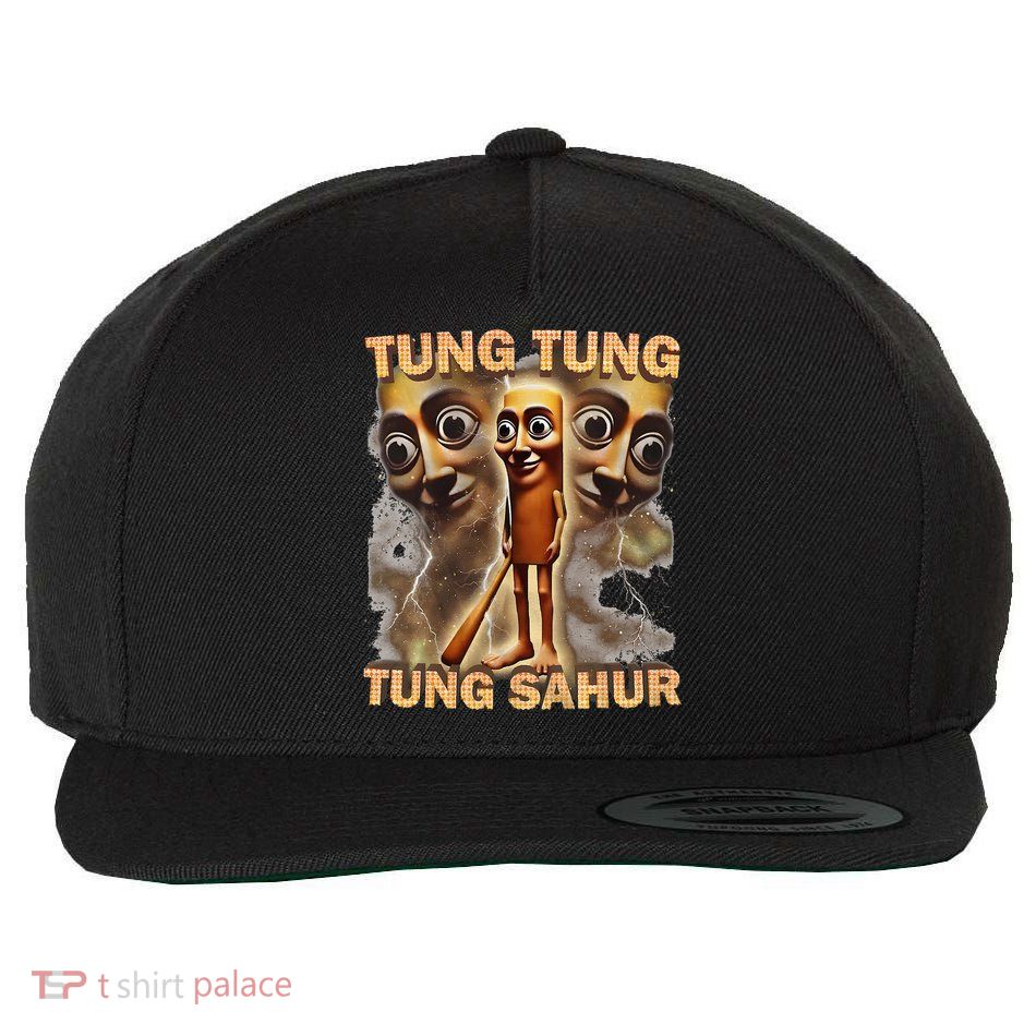 Tung Tung Tung Sahur Funny Meme Brainrot Humor Gen Z Wool Snapback Cap