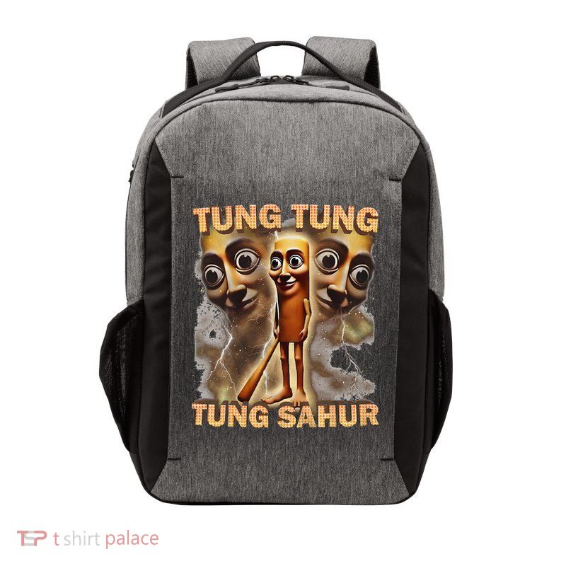 Tung Tung Tung Sahur Funny Meme Brainrot Humor Gen Z Vector Backpack