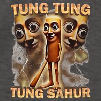 Tung Tung Tung Sahur Funny Meme Brainrot Humor Gen Z Vector Backpack