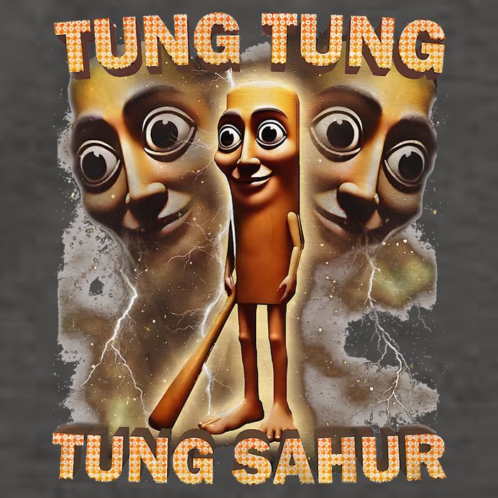 Tung Tung Tung Sahur Funny Meme Brainrot Humor Gen Z Vector Backpack