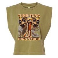 Tung Tung Tung Sahur Funny Meme Brainrot Humor Gen Z Garment-Dyed Women's Muscle Tee