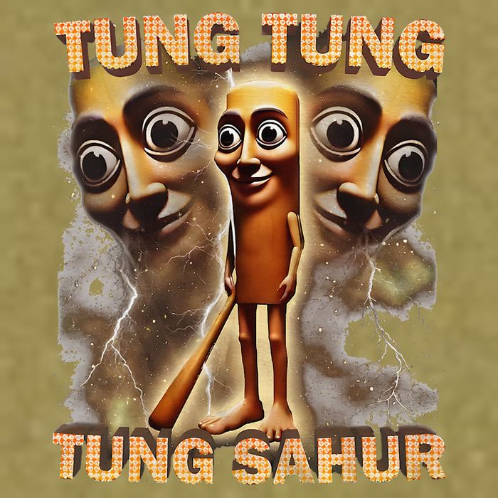 Tung Tung Tung Sahur Funny Meme Brainrot Humor Gen Z Garment-Dyed Women's Muscle Tee