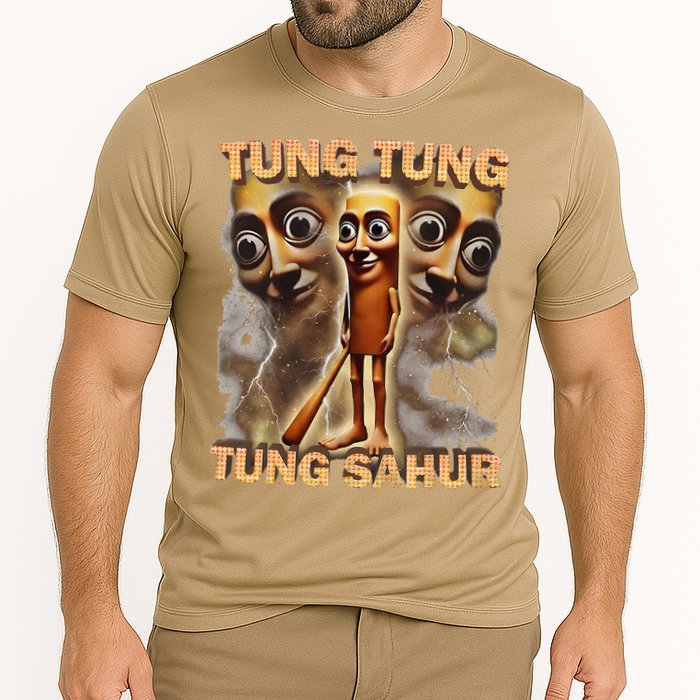 Tung Tung Tung Sahur Funny Meme Brainrot Humor Gen Z Performance Shirt