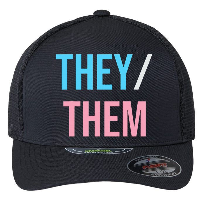 They Them Their Pronouns For Enby Nb Lgbtq Pride Flexfit Unipanel Trucker Cap