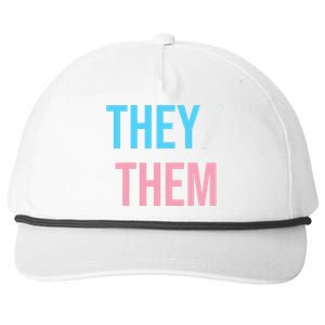 They Them Their Pronouns For Enby Nb Lgbtq Pride Snapback Five-Panel Rope Hat