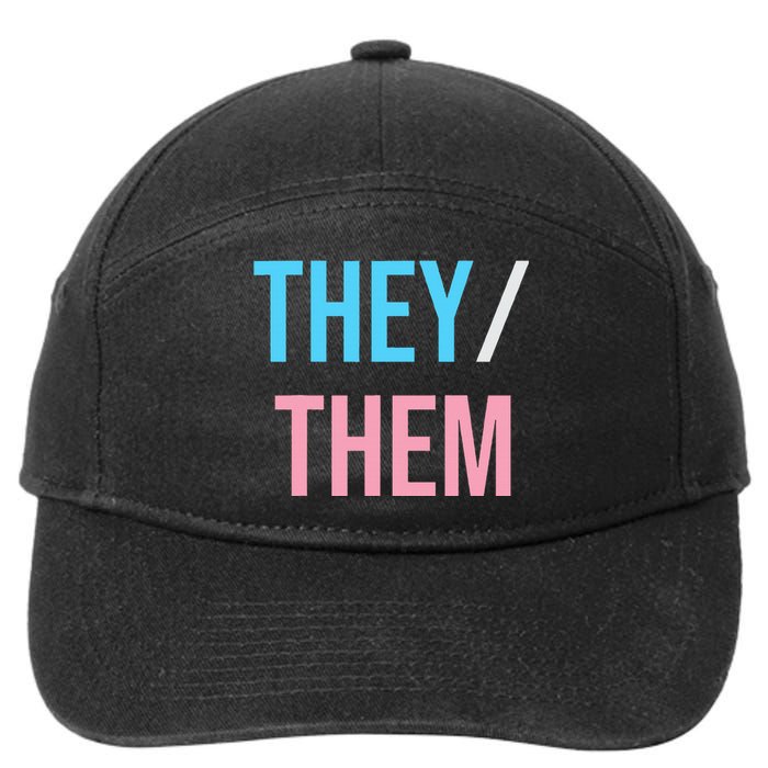 They Them Their Pronouns For Enby Nb Lgbtq Pride 7-Panel Snapback Hat