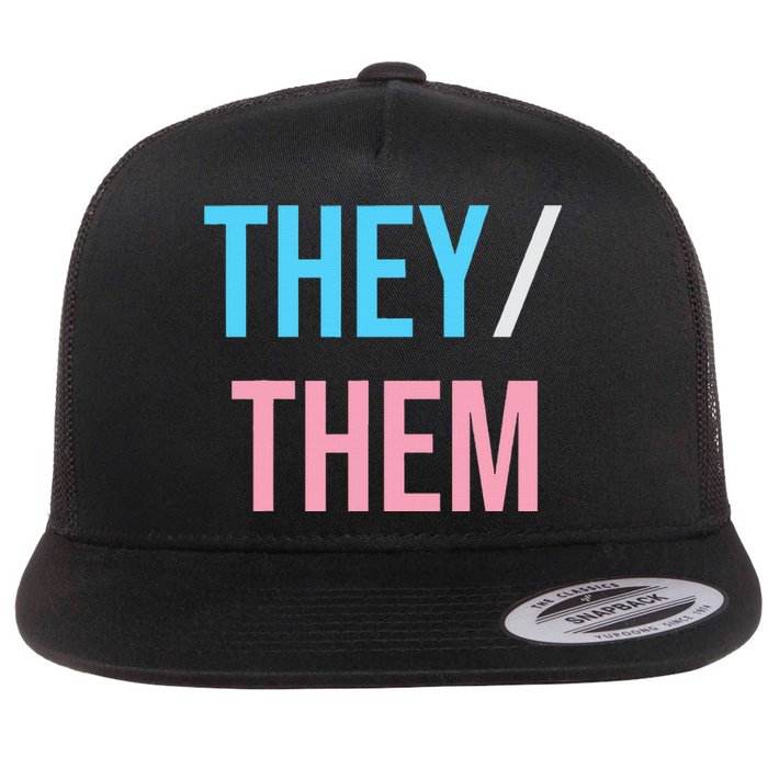 They Them Their Pronouns For Enby Nb Lgbtq Pride Flat Bill Trucker Hat