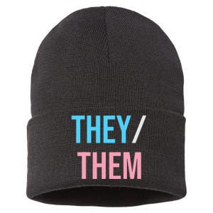 They Them Their Pronouns For Enby Nb Lgbtq Pride Sustainable Knit Beanie