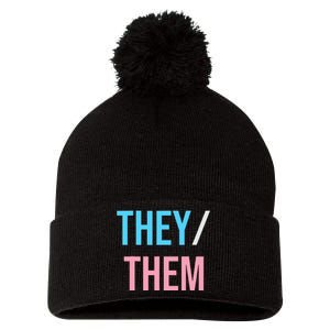 They Them Their Pronouns For Enby Nb Lgbtq Pride Pom Pom 12in Knit Beanie