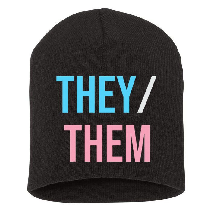 They Them Their Pronouns For Enby Nb Lgbtq Pride Short Acrylic Beanie