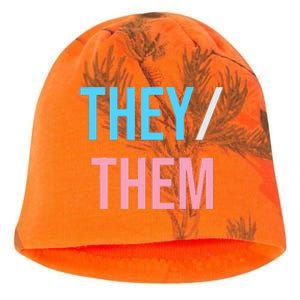 They Them Their Pronouns For Enby Nb Lgbtq Pride Kati - Camo Knit Beanie