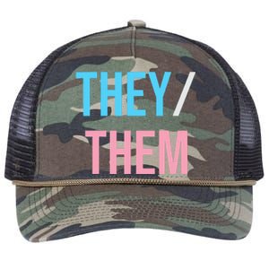 They Them Their Pronouns For Enby Nb Lgbtq Pride Retro Rope Trucker Hat Cap