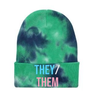 They Them Their Pronouns For Enby Nb Lgbtq Pride Tie Dye 12in Knit Beanie