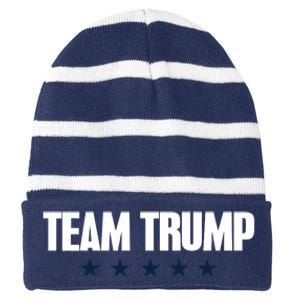 TEAM TRUMP Striped Beanie with Solid Band