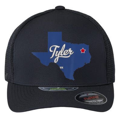 Tyler Texas Tx Map Vintage State Athletic Style Flexfit Unipanel Trucker Cap
