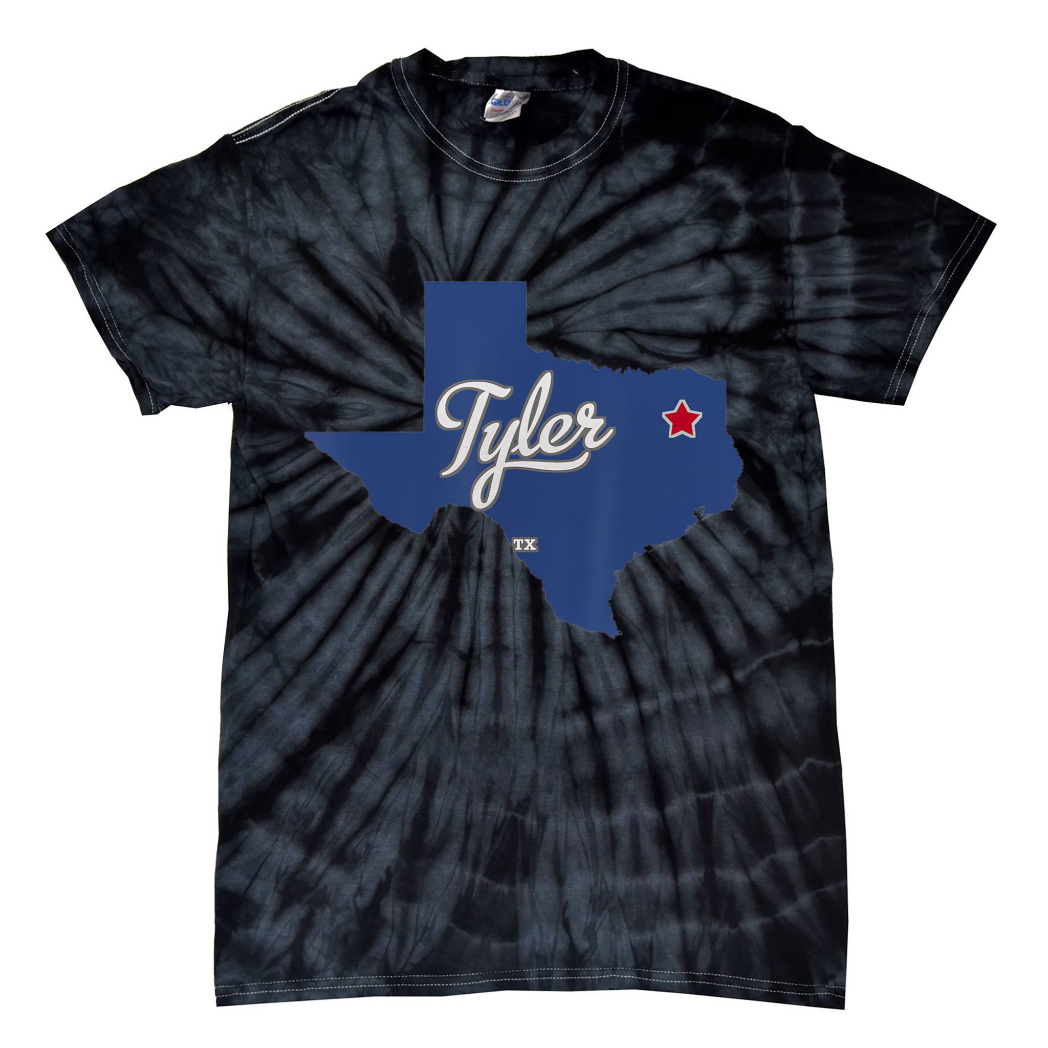 Tyler Texas Tx Map Vintage State Athletic Style Tie-Dye T-Shirt