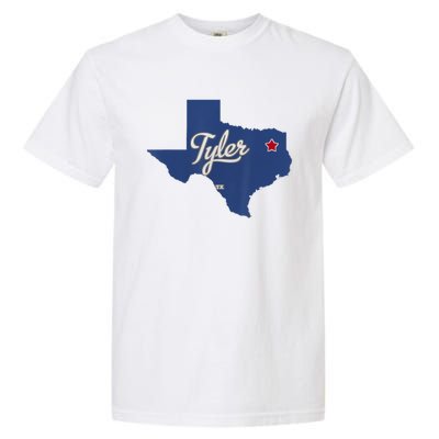 Tyler Texas Tx Map Vintage State Athletic Style Garment-Dyed Heavyweight T-Shirt