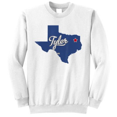 Tyler Texas Tx Map Vintage State Athletic Style Sweatshirt