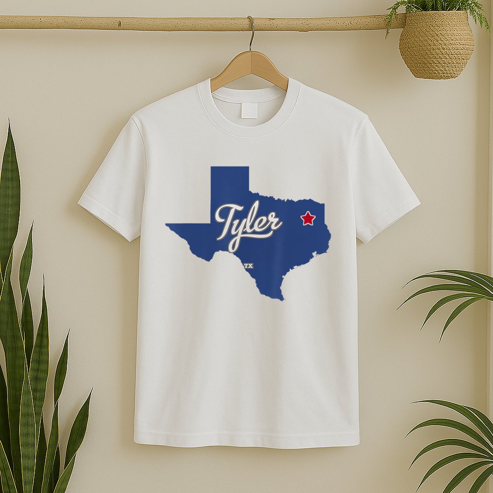 Tyler Texas Tx Map Vintage State Athletic Style T-Shirt