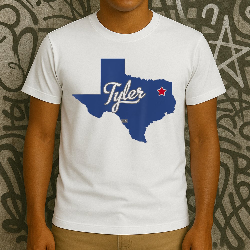 Tyler Texas Tx Map Vintage State Athletic Style T-Shirt