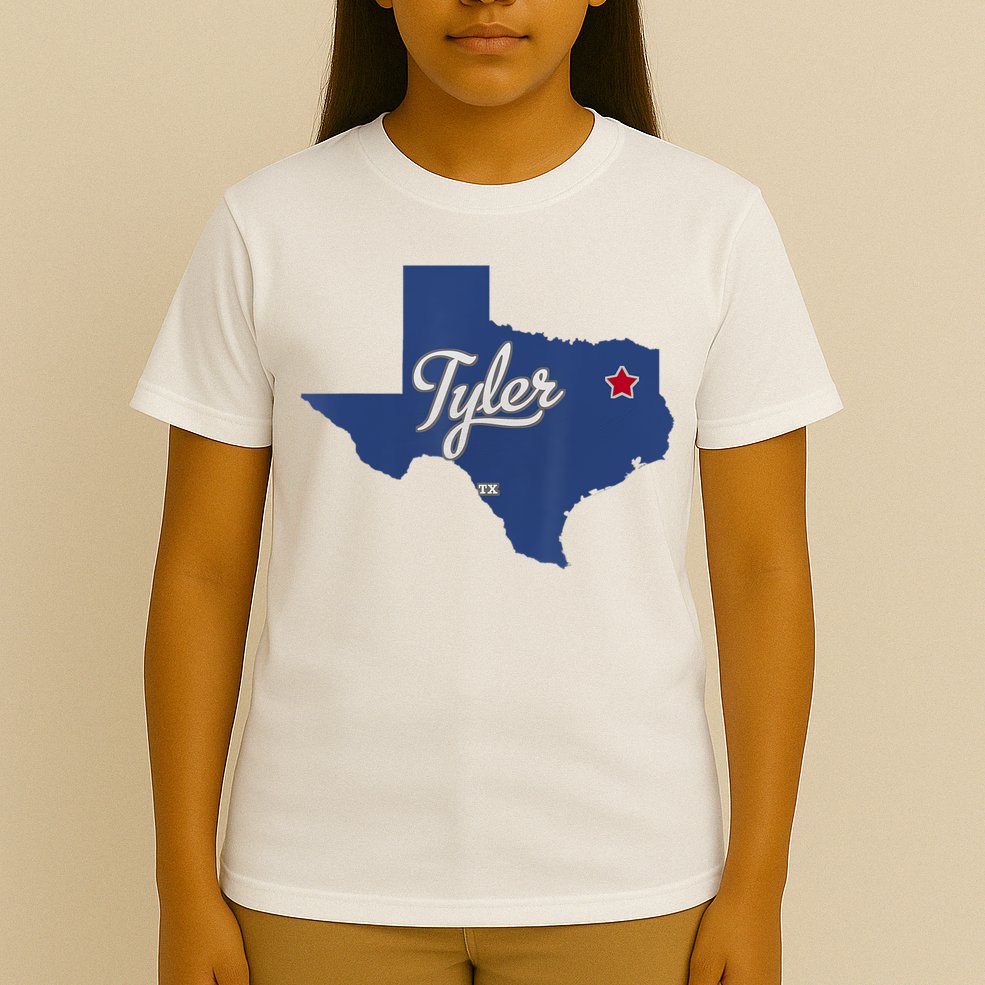 Tyler Texas Tx Map Vintage State Athletic Style T-Shirt