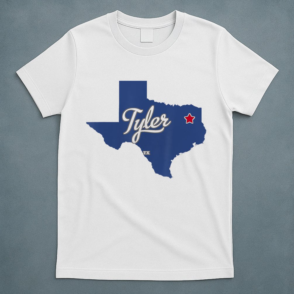 Tyler Texas Tx Map Vintage State Athletic Style T-Shirt