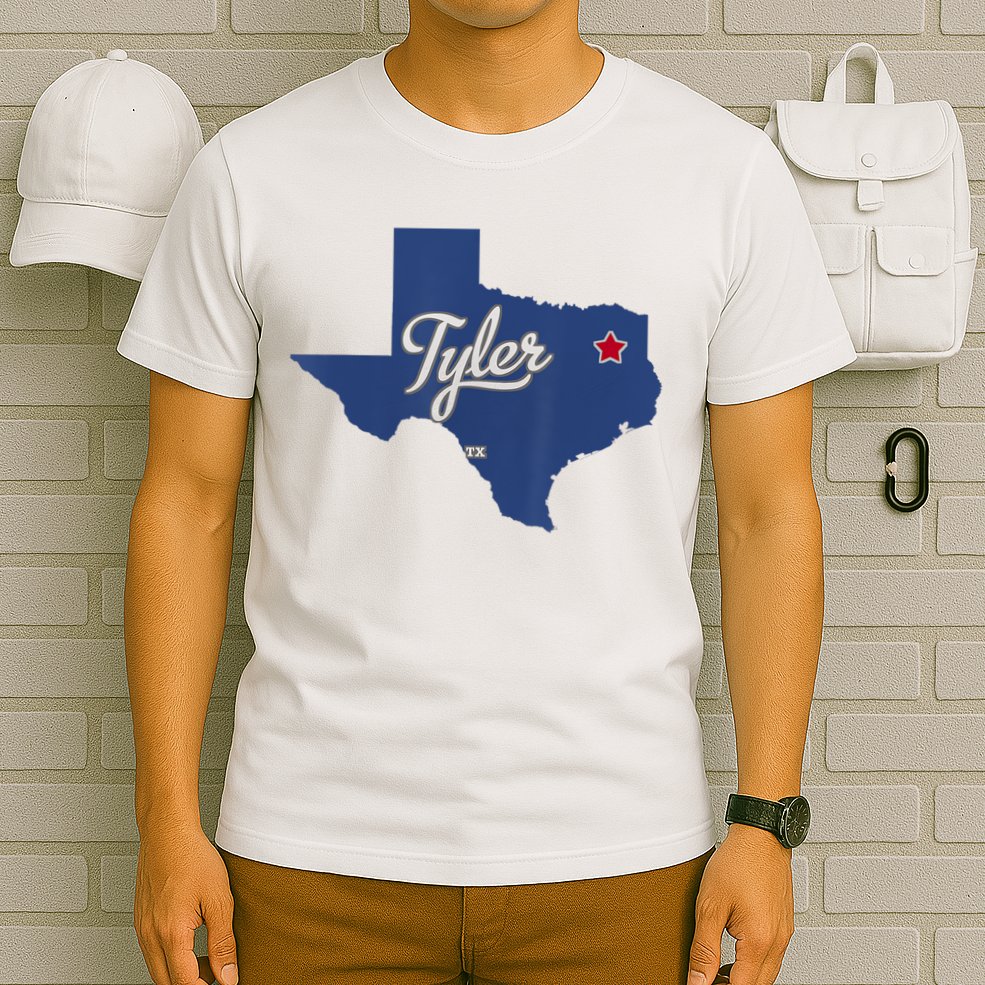 Tyler Texas Tx Map Vintage State Athletic Style T-Shirt
