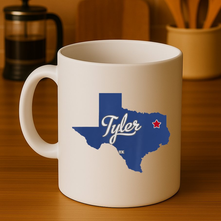 Tyler Texas Tx Map Vintage State Athletic Style Mug