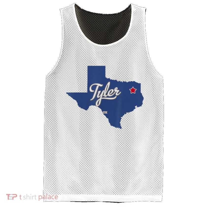 Tyler Texas Tx Map Vintage State Athletic Style Mesh Reversible Basketball Jersey Tank