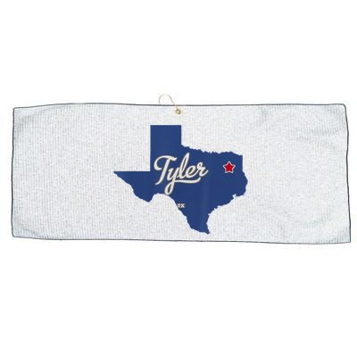 Tyler Texas Tx Map Vintage State Athletic Style Large Microfiber Waffle Golf Towel