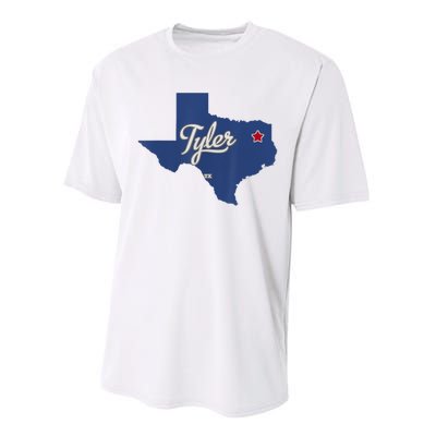 Tyler Texas Tx Map Vintage State Athletic Style Performance Sprint T-Shirt