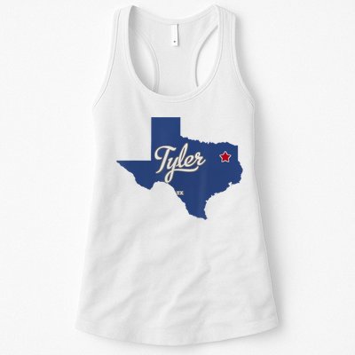 Tyler Texas Tx Map Vintage State Athletic Style Womens Tank Top