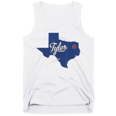 Tyler Texas Tx Map Vintage State Athletic Style Tank Top