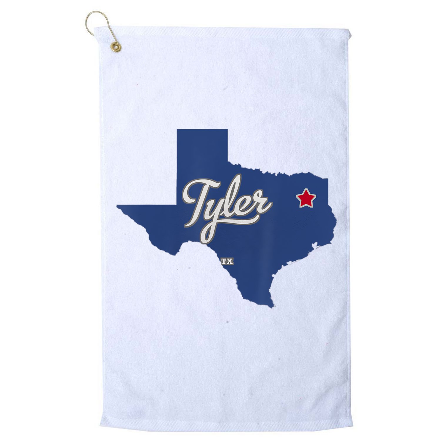 Tyler Texas Tx Map Vintage State Athletic Style Golf Towel