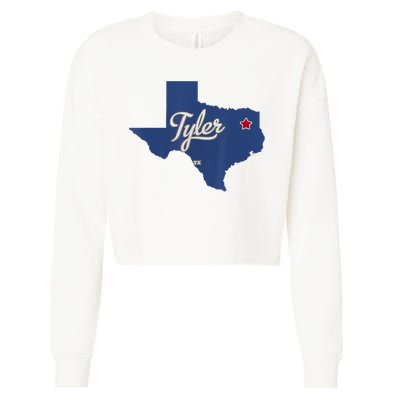 Tyler Texas Tx Map Vintage State Athletic Style Cropped Pullover Crew