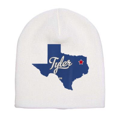 Tyler Texas Tx Map Vintage State Athletic Style Short Acrylic Beanie