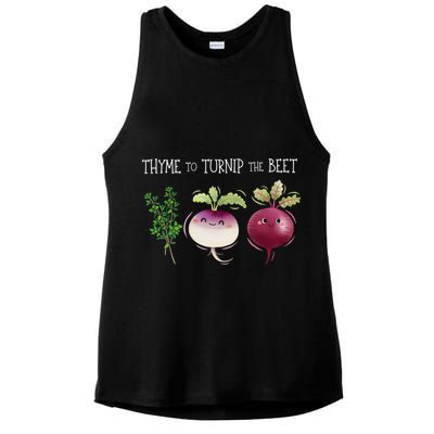 Thyme To Turnip The Beet Vegetable Ladies PosiCharge Tri-Blend Wicking Tank