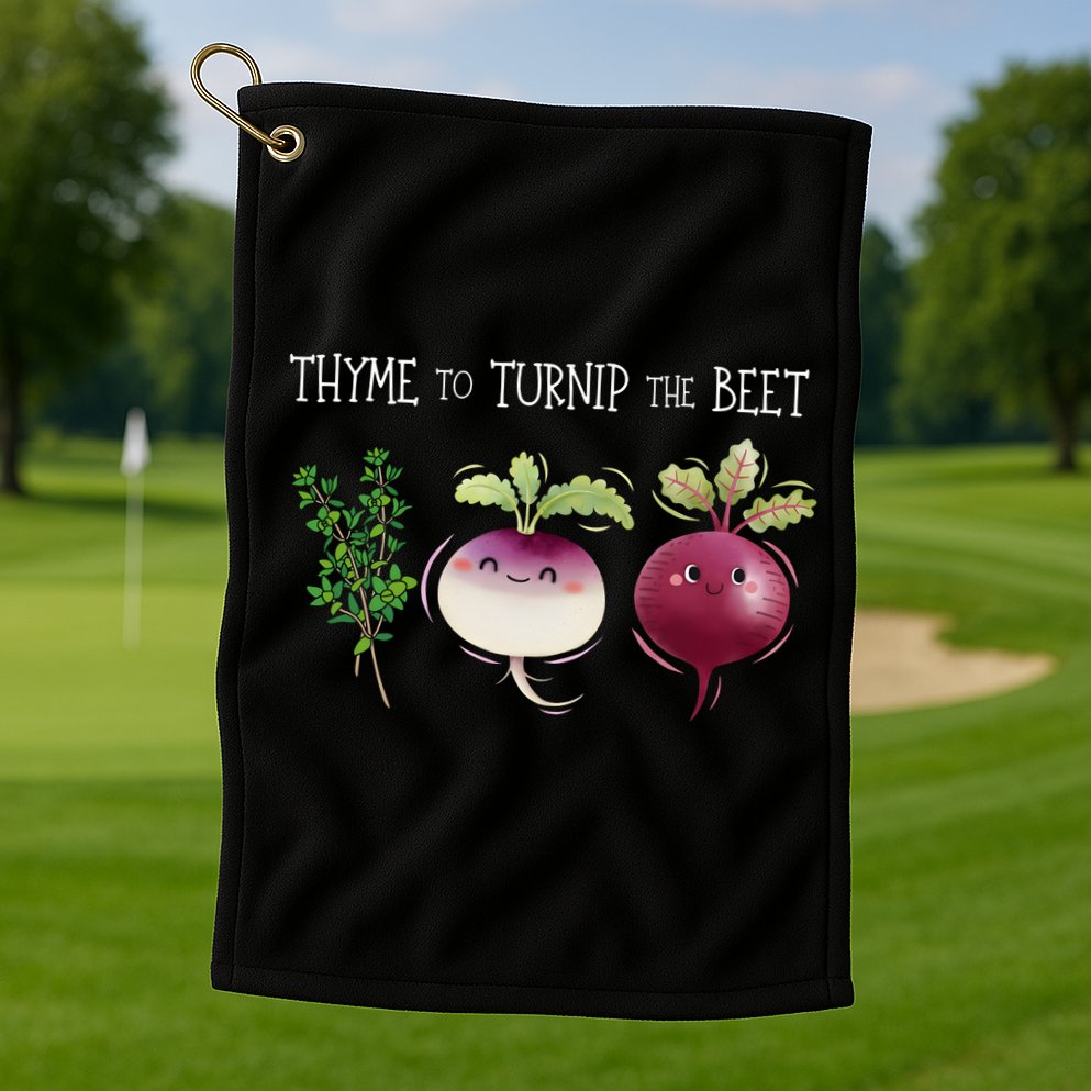 Thyme To Turnip The Beet Vegetable Golf Towel