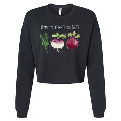 Thyme To Turnip The Beet Vegetable Cropped Pullover Crew