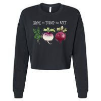 Thyme To Turnip The Beet Vegetable Cropped Pullover Crew