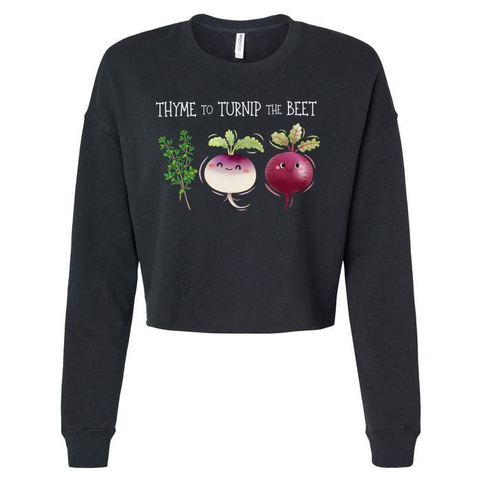 Thyme To Turnip The Beet Vegetable Cropped Pullover Crew
